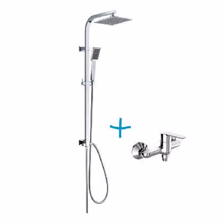 Mereo Zuna - Set doccia con miscelatore, distanza 100 mm, 203x203 mm, 1 getto, cromo CB609AZ