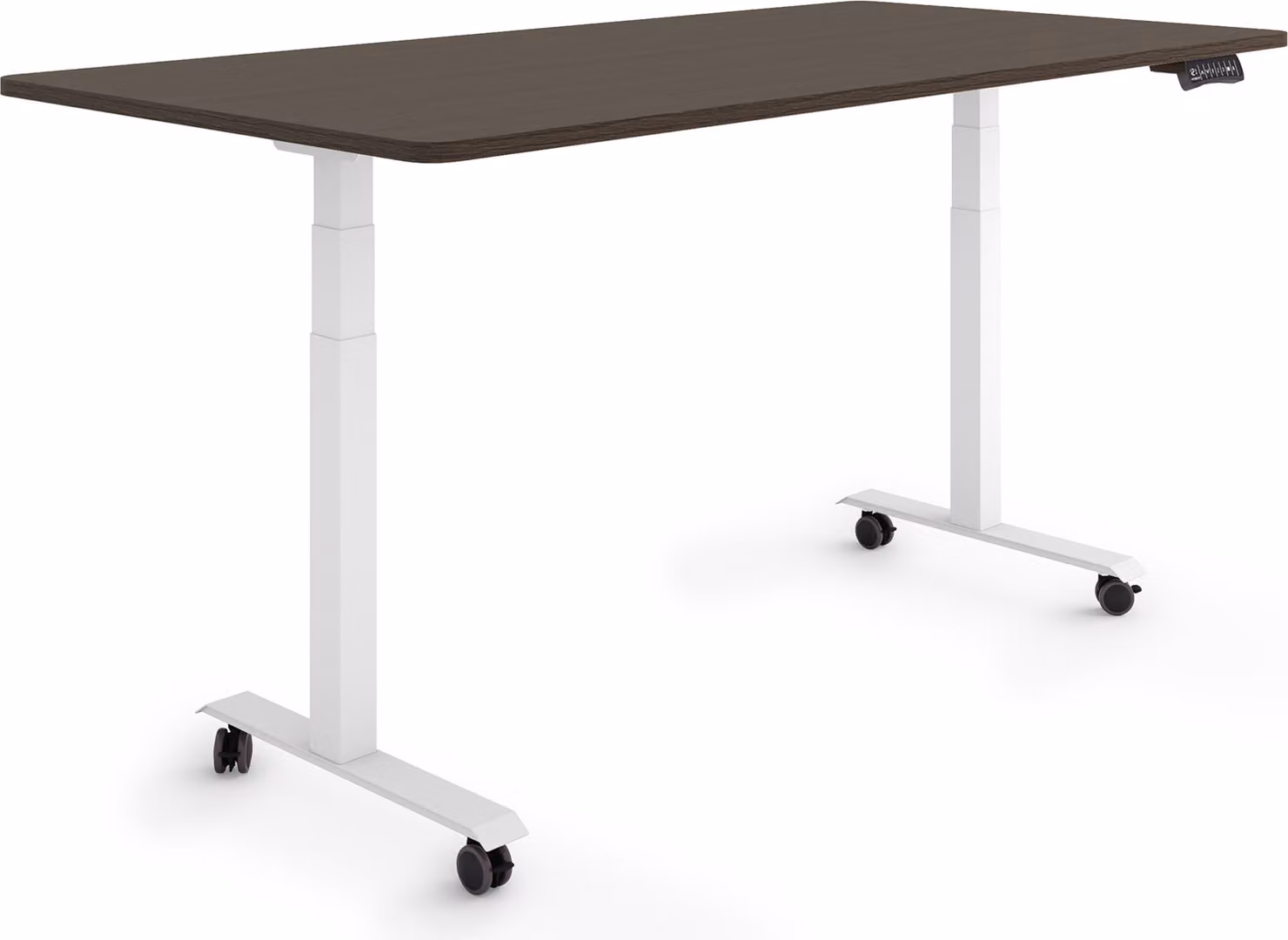 ESMART Germany EZX-132WE 160x80cm Decorazione ebano Scrivania ergonomica regolabile in altezza su ruote Regolabile elettricamente in altezza in modo continuo da 65,5 a 130,5 cm 3 memorie di attività Ricordo attività Montaggio rapido