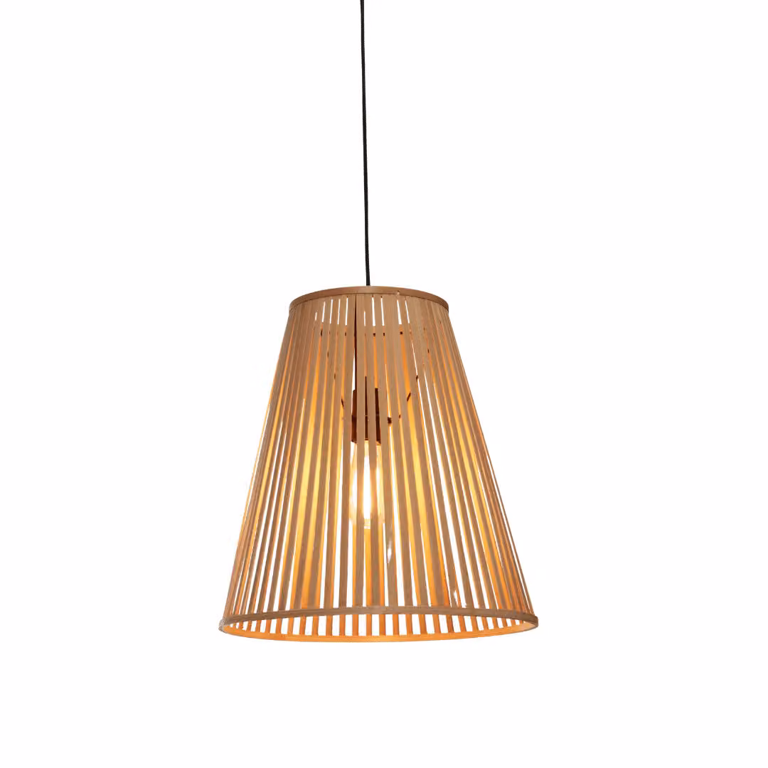 GOOD&MOJO - Lampada a sospensione Merapi - Bambù - 40x40x42cm Lampada a sospensione - Lampada da tavolo - Lampada da soggiorno - Lampada da camera da letto - Soggiorno