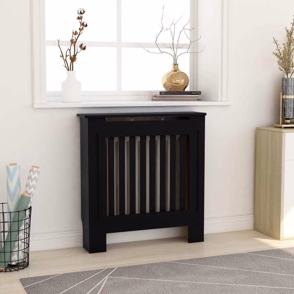 The Living Store Copriradiatore in MDF nero 78 cm