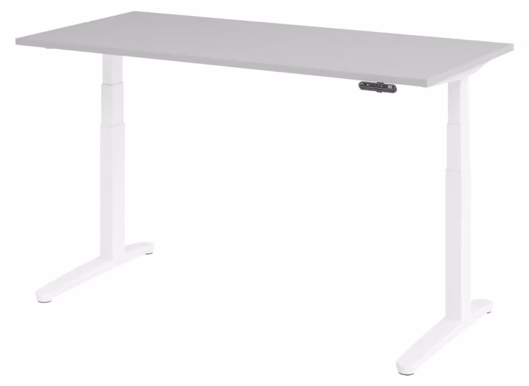 Scrivania elettrica bümö XBHM - Dimensioni: 160 x 80 cm, decorazione: grigio, struttura: bianco