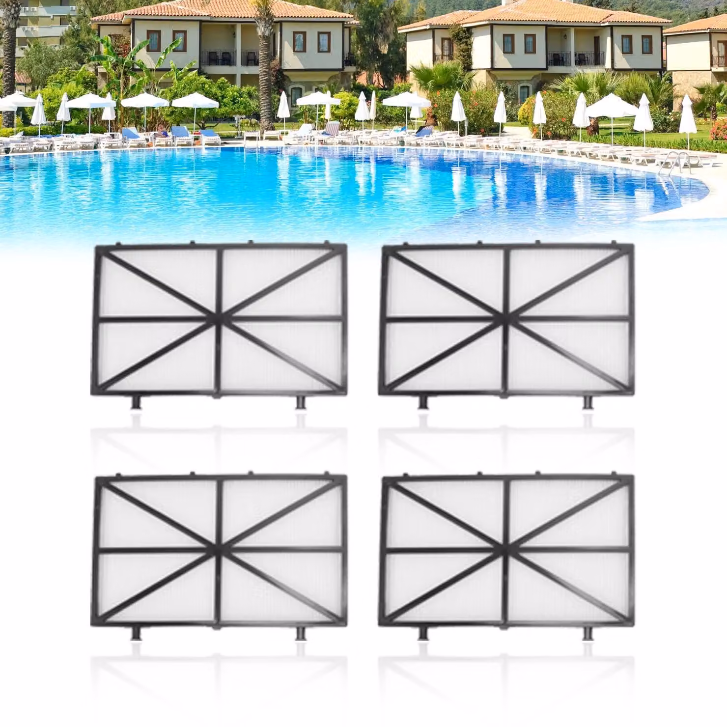 Filtro di ricambio per robot pulitori di piscine - Filtri a trama ultra-fina - Ideali per pulitori di piscine - Set da 4 pezzi - Filtraggio efficace...