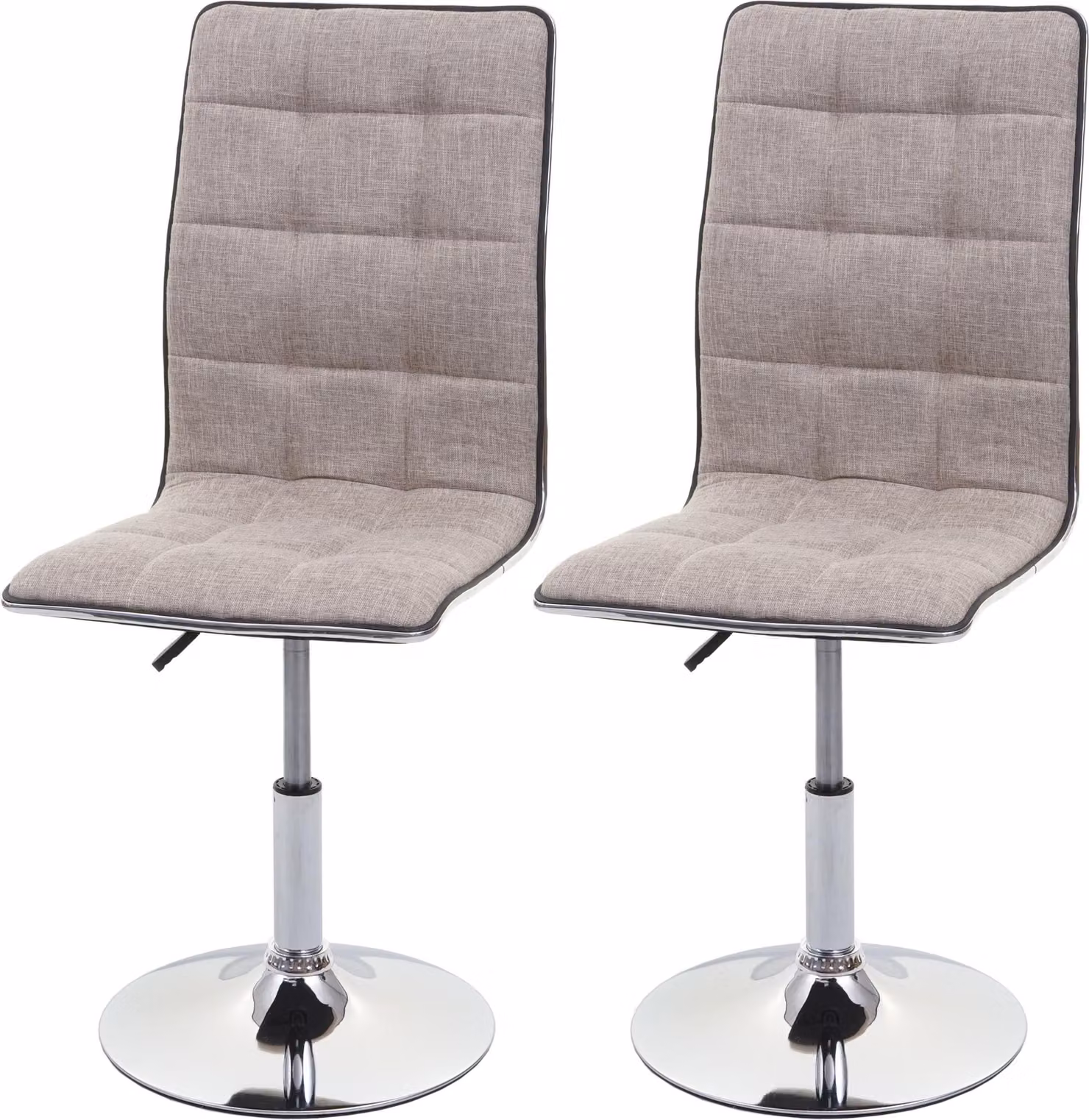 Set di 2 sedie da sala da pranzo | A x L x P 103 x 43 x 54 cm | Altezza seduta 41 cm | Tessuto/tessile | Grigio crema | Sedia Sedia da cucina