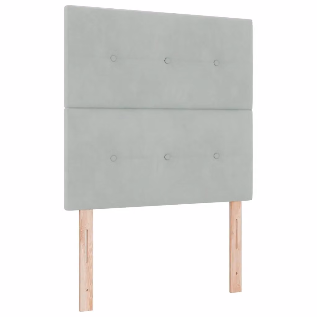 Letto singolo moderno vidaXL in velluto grigio chiaro con illuminazione LED sottostante, L/P/H: 90 x 200 cm – 2
