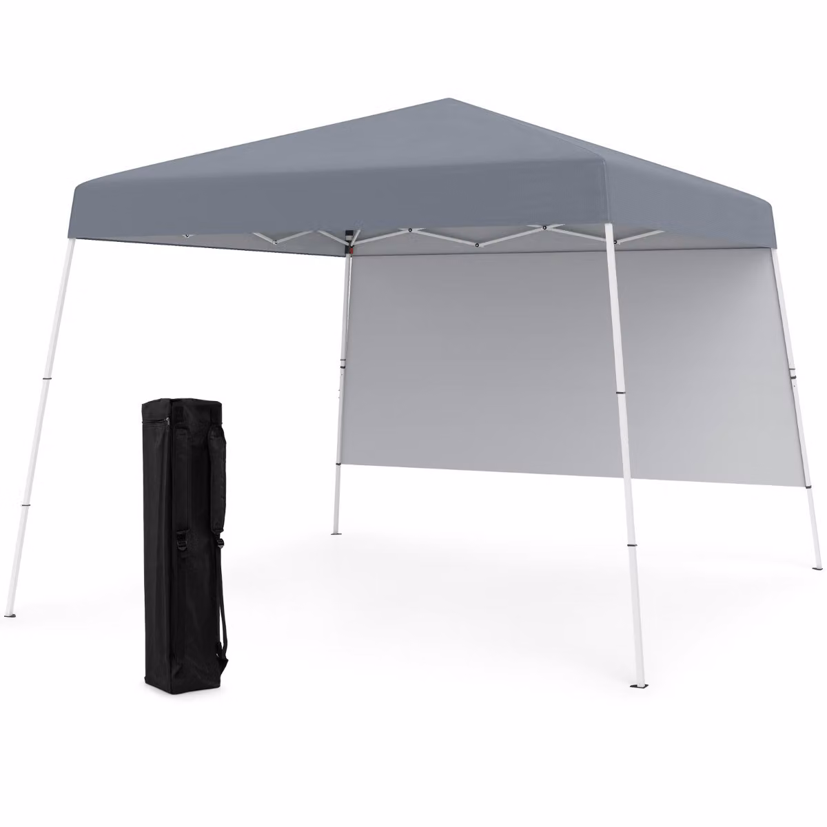 Costway Tenda pop-up con parete laterale e zaino portatile, Gazebo pieghevole per spiaggia e patio esterno, Grigio, L: 300 cm, P: 300 cm, H: 262 cm