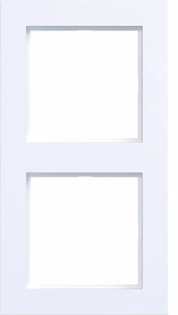 Hager, cornice a due moduli, tipo A.1, bianco opaco