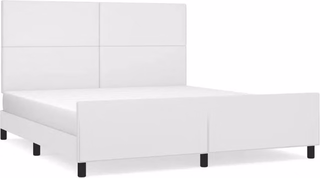Giroletto con Testiera-Struttura letto con testiera Bianco 160x200 cm in Similpelle