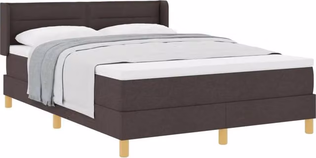 Letto a molle con materasso vidaXL in tessuto marrone con struttura in legno e MDF L/P/H: 140 x 200 cm – 1