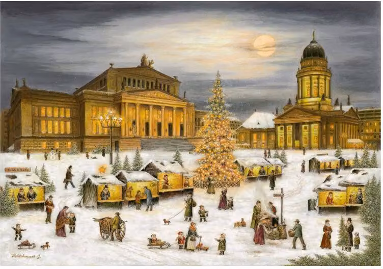 Calendario dell'Avvento di Berlino - Gendarmenmarkt con motivi berlinesi