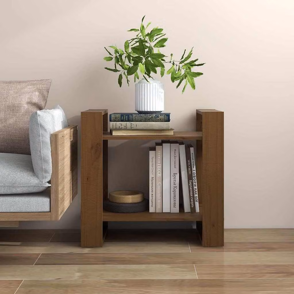Libreria Divisorio vidaXL in Legno di Pino Rustico Marrone L: 60 cm, P: 35 cm, H: 57 cm