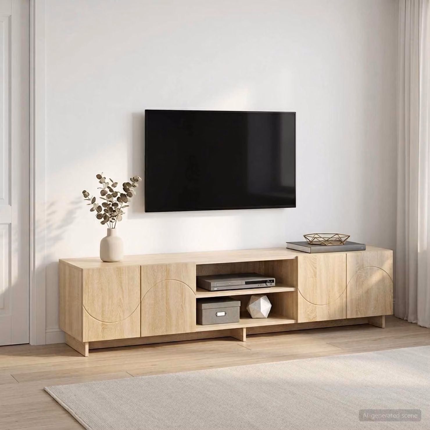 vidaXL Supporto TV moderno in legno Rovere Sonoma, colore marrone, L 180 x P 34,5 x H 40 cm