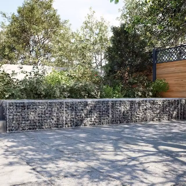 Cesto Gabbione con Copertura 800x100x50 cm Ferro Zincato 3295185