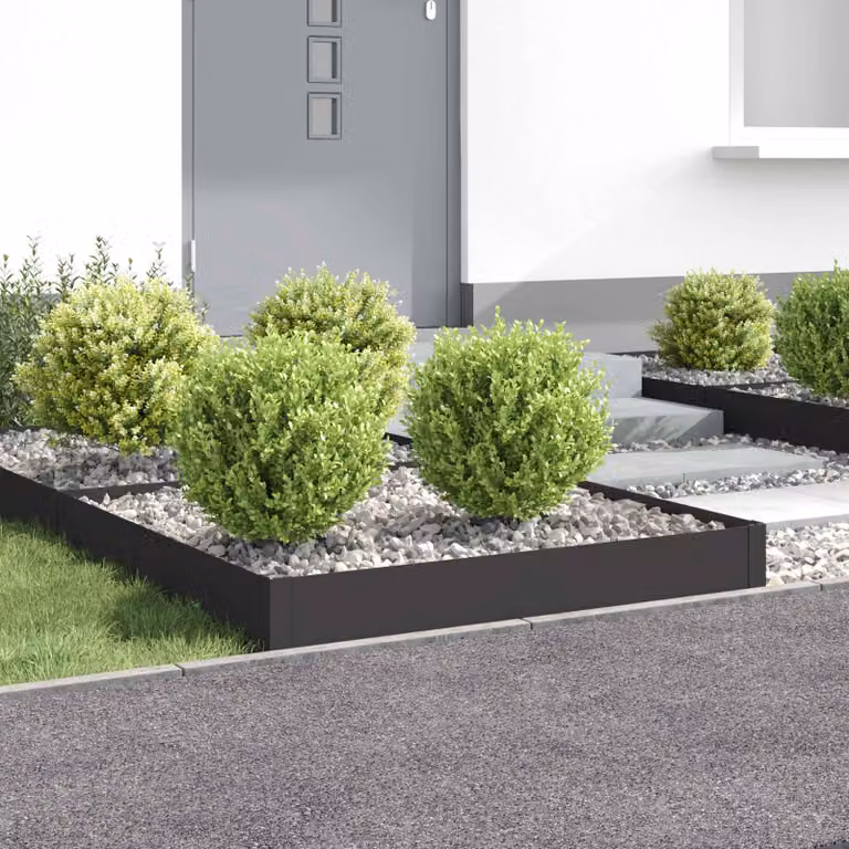 Set di 4 bordure per prato vidaXL in acciaio nero L/P/H: 100 x 100 x 20 cm