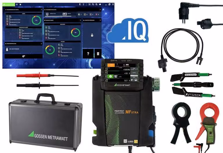 Set professionale Gossen Metrawatt PROFiTEST MF XTRA Set di strumenti di prova VDE, set di tester di installazione calibrati (laboratorio accreditato DAkkS) Standard VDE 0100, 0100-600, 0105 (M537M)