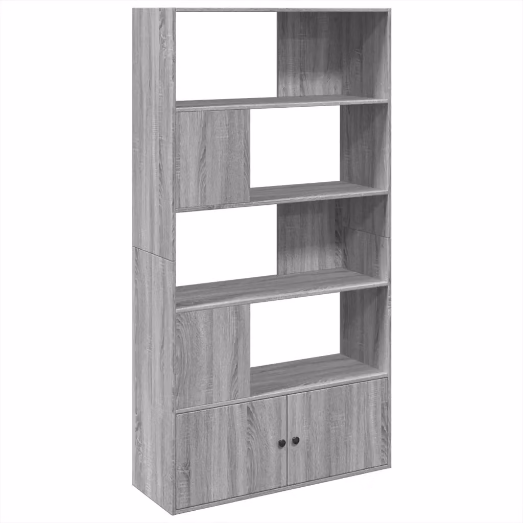 Libreria moderna vidaXL in legno grigio con pannello posteriore L: 100 cm, P: 36 cm, H: 189 cm – 2