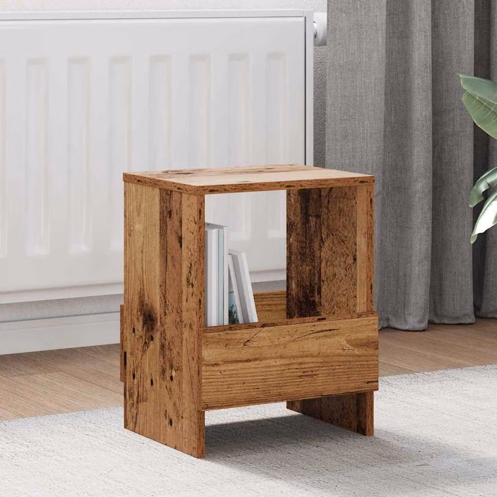 Set di 2 Scaffali per riviste vidaXL in legno vecchio marrone L 35 cm, P 30 cm, H 45 cm