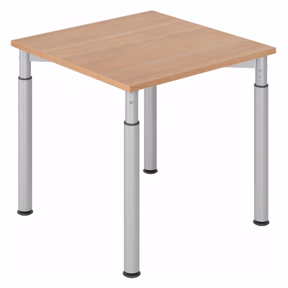 HAMMERBACHER YS08 höhenverstellbarer Schreibtisch nussbaum quadratisch