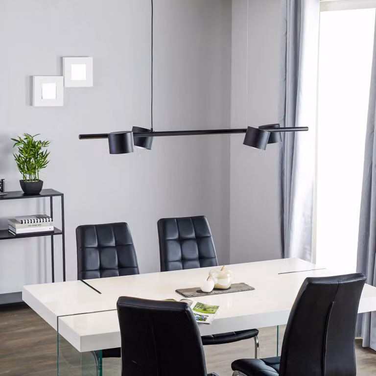 Lampada a sospensione 1047 ALDEX, dimmerabile, Nero, Soggiorno / Sala da pranzo, Metallo, Moderno, Lampada a sospensione
