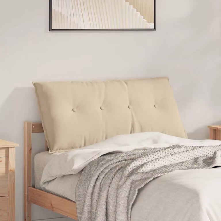 vidaXL Cuscino per Schiena Beige in Microfibra e Poliestere L 100 x P 50 cm