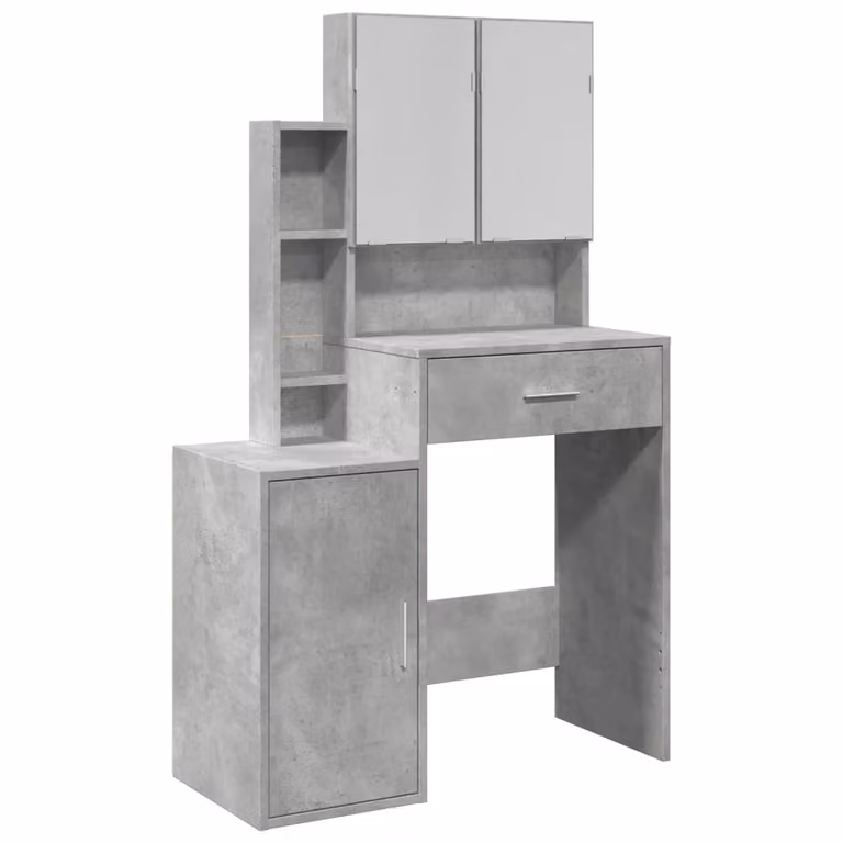 Toeletta con Armadietto Grigio Cemento 80x35x132 cm
