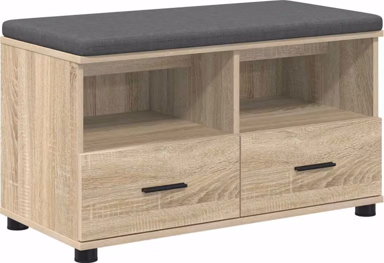 Panca per ingresso con cuscino Rovere Sonoma 80 x 38 x 46 cm