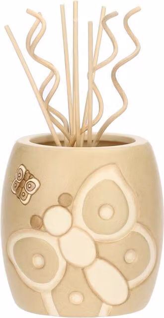 Diffusore elettrico da tavolo in ceramica THUN Iconic Elegance beige con design floreale e forma rotonda