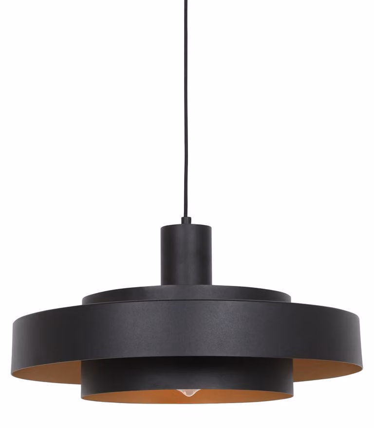 Lampada a sospensione - nero - Flinter - plastica metallo - Ø 50cm - E27 - 3329ZW - Anne Lighting
