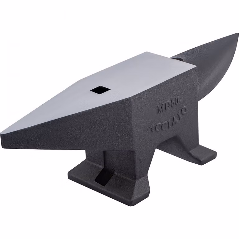 Incudine da fabbro 60 kg (132 lbs) - Incudine 67x18,5x21,5 cm - Utensile con corno rotondo e piatto - Accessori da fabbro - Ideale per gli appassionati di fai da te e gli hobbisti - Per rivettare, appiattire, forgiare e modellare il metallo