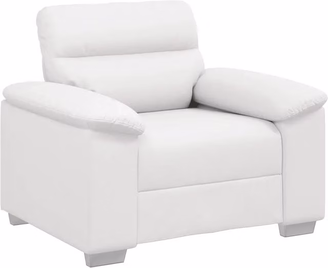 Poltrona Relax Bianca in Similpelle con Braccioli L: 100 cm, P: 81 cm, H: 84 cm