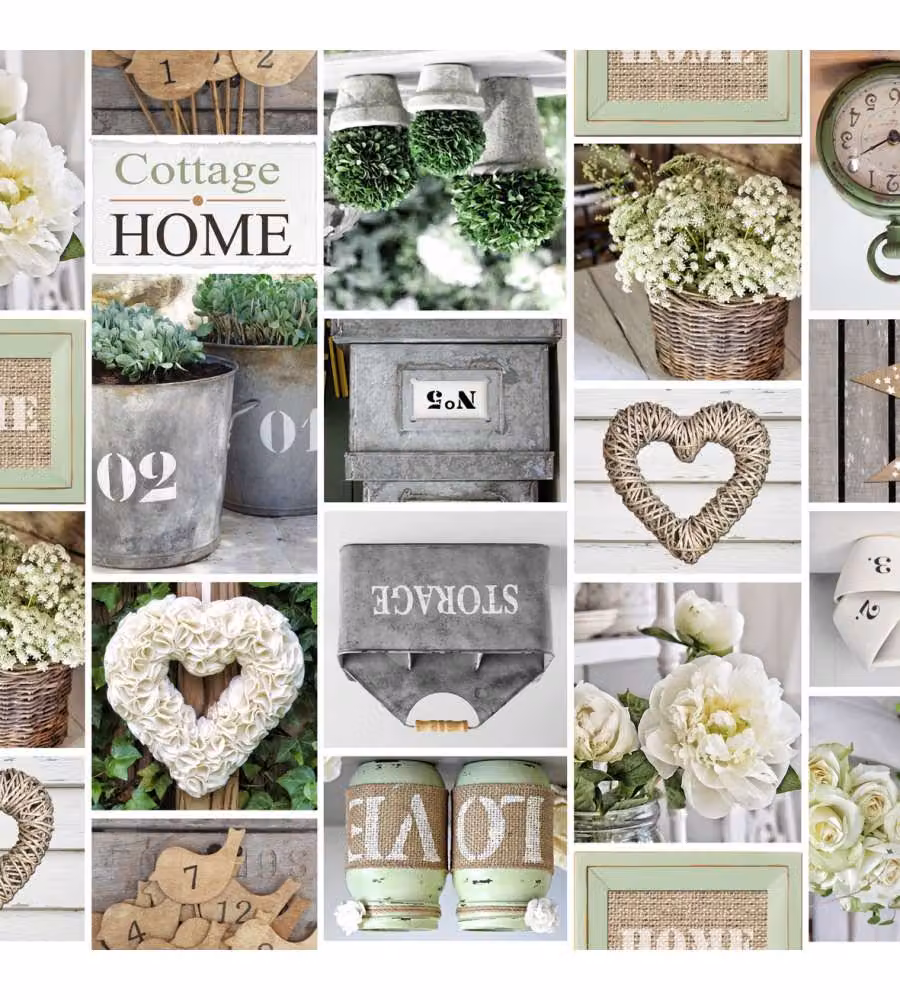 Tovagliato in Pvc impermeabile al metro  garden cottage