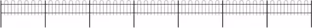 Recinzione da giardino vidaXL in acciaio con parte superiore ad anello, colore nero, L: 1172 cm, H: 110 cm