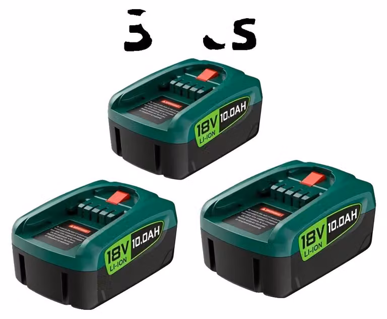 Batterie agli ioni di litio, capacità di 10000 mAh, compatibili con utensili elettrici, confezione da 3 batterie da 10,0 Ah, 18 V