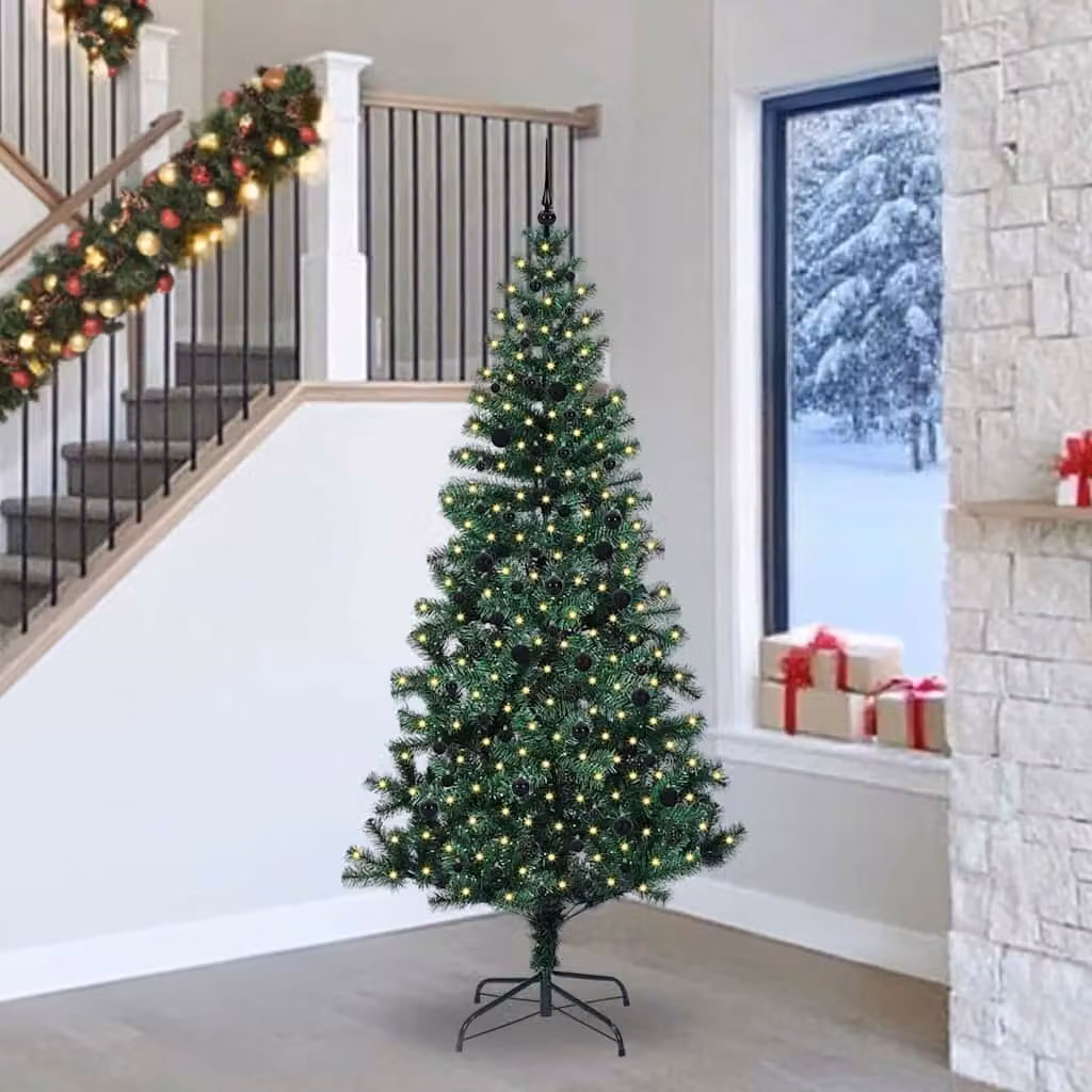 Maison Exclusive - Albero di Natale artificiale illuminato, verde, 240 cm