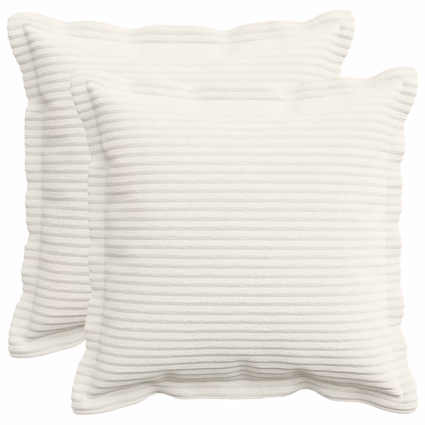 Set di 2 federe vidaXL HOUTEN in velluto a coste, colore crema, 35 x 35 cm