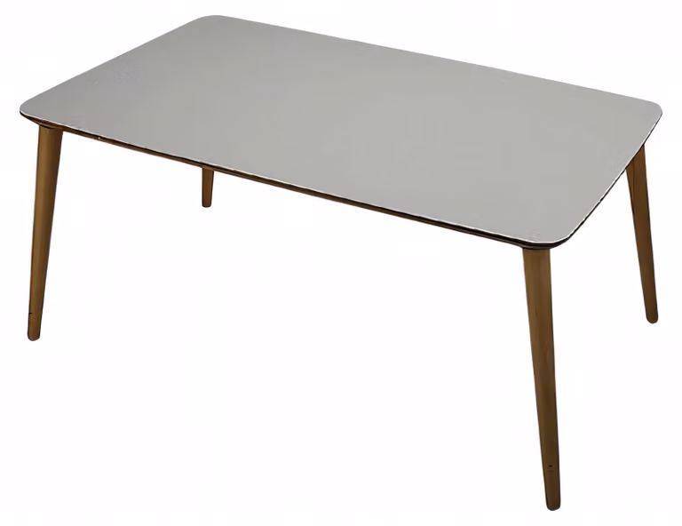Moderner grauer Holz-Couchtisch stilvoll und robust
