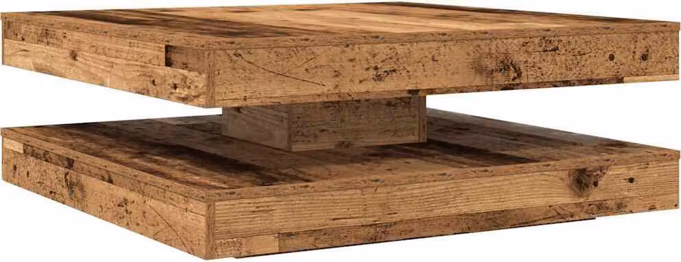 Tavolino da Caffè Girevole a 360 Gradi Antico 90x90x34,5 cm