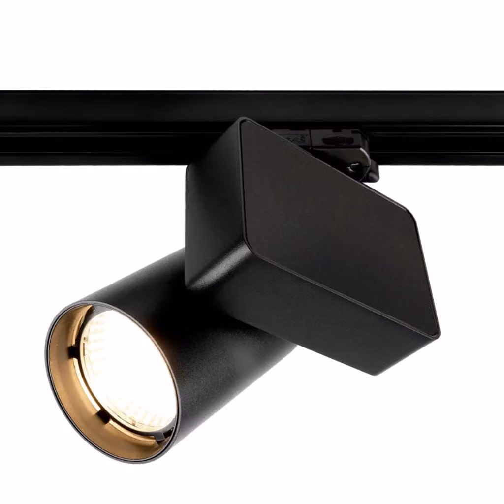 Faretto su binario trifase LED PLANETITALY da 33W, orientabile e dimmerabile, luce bianca fredda 4000K, alta resa cromatica RA90, colore nero – 2