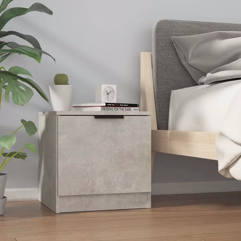 Comodino moderno vidaXL in legno MDF grigio opaco L/P/H: 40 x 39 x 40 cm