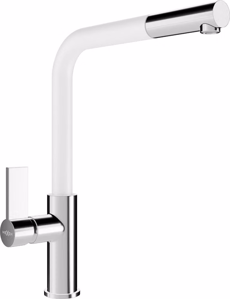 Mexen Flora rubinetto da cucina, cromo/bianco - 670401-02