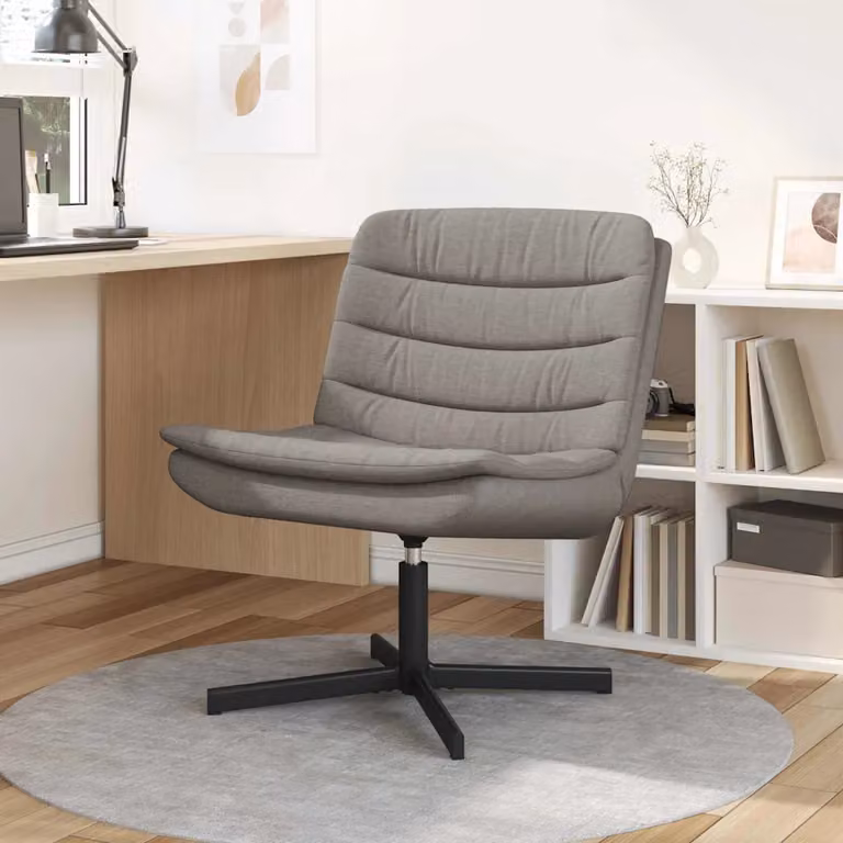 Sedia girevole vidaXL Talpa in tessuto beige o grigio L: 63 cm, P: 75 cm, H: 76 cm