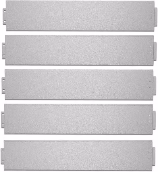Recinzione flessibile per giardino - 5 pezzi da 100 x 15 cm - Acciaio inossidabile color argento