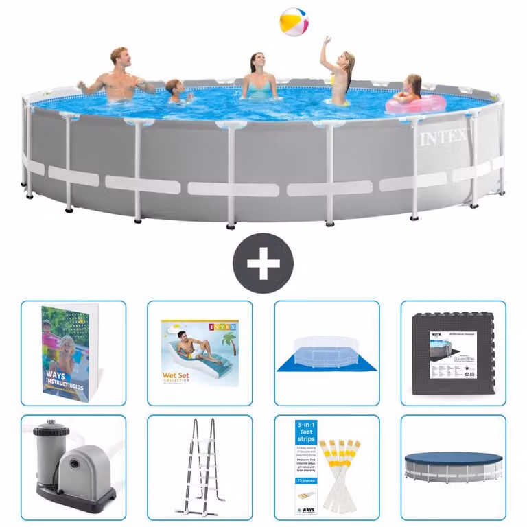Struttura per piscina a forma di prisma - 610x132 cm - composta da 7 elementi - modello S533