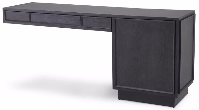 Scrivania di design in legno massello Casa Padrino grigio antracite 183 x 51 x h. 79 cm - Scrivania per ufficio - Scrivania per computer - Mobili per ufficio - Qualità lusso