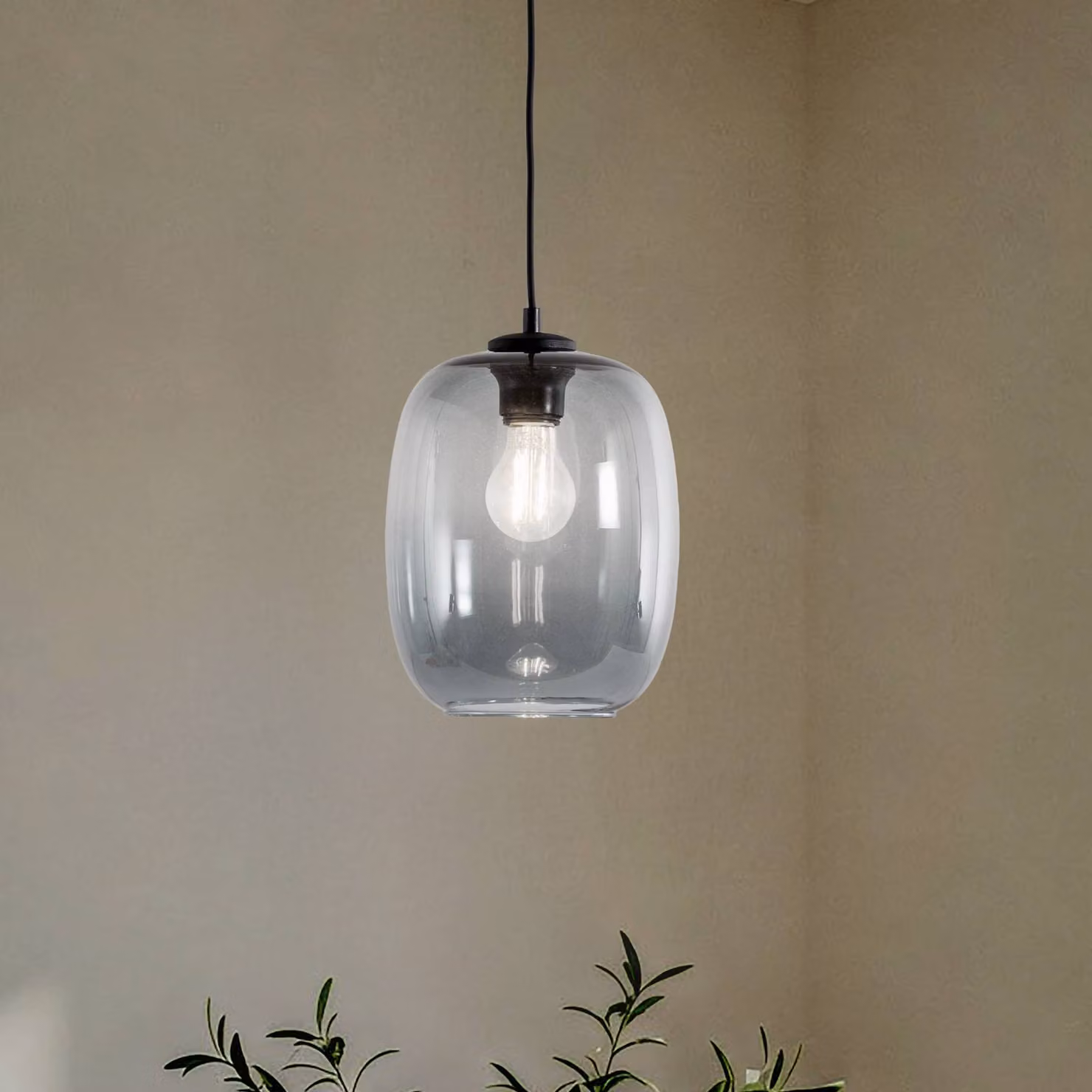 Lampada a sospensione in vetro Elio TK Lighting, dimmerabile, Chiaro / Trasparente, Soggiorno / Sala da pranzo, Vetro, Moderno, Lampada a sospensione