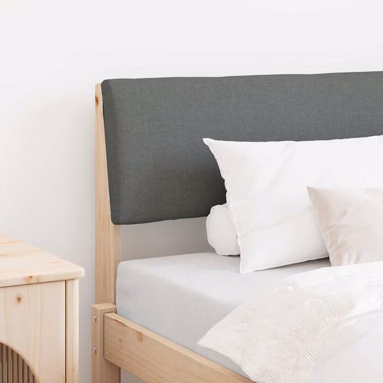Testiera imbottita vidaXL in pino massello Grigio scuro Larghezza: 100 cm