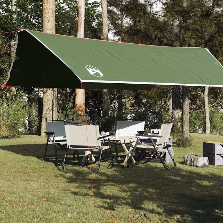 Telone da campeggio impermeabile vidaXL in poliestere verde 500x294 cm