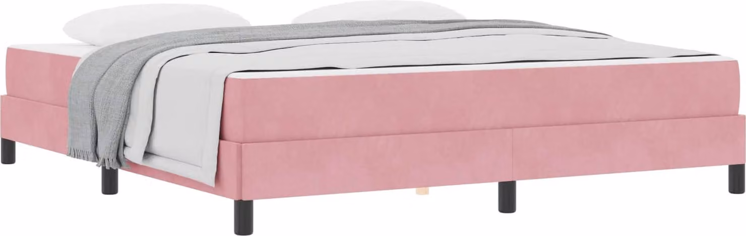 Letto a molle con materasso Rosa 180 x 200 cm Tessuto