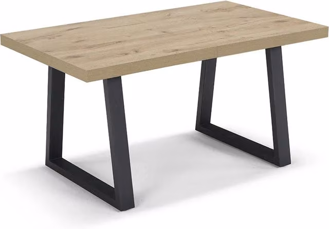 Tavolo da pranzo allungabile Quercia 145x85 MADE IN ITALY modello GOYA fino a 195 CM per sala da pranzo, cucina e soggiorno, design moderno con top in melaminico