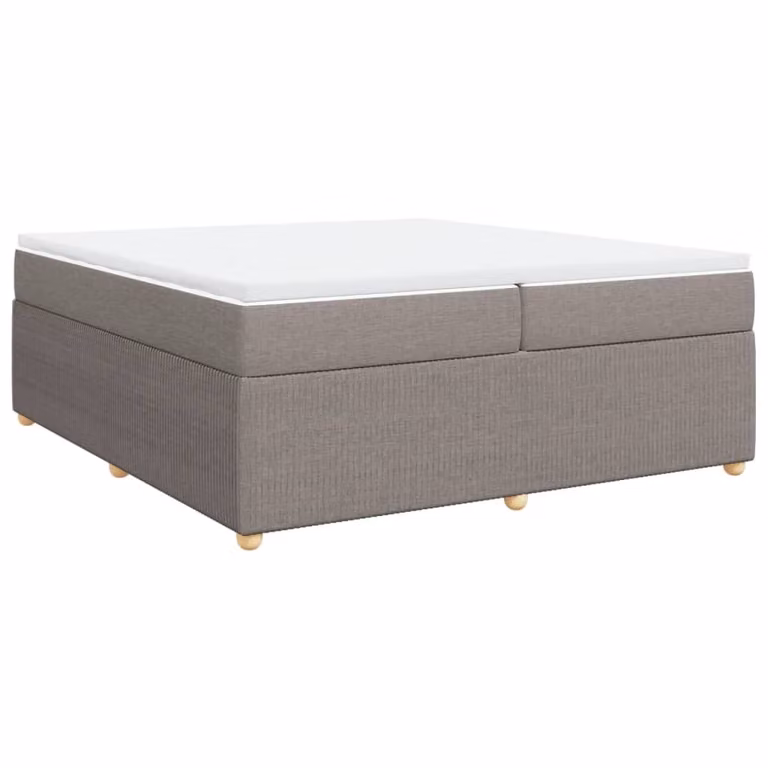 Giroletto a Molle con Materasso Tortora 200x200 cm in Tessuto