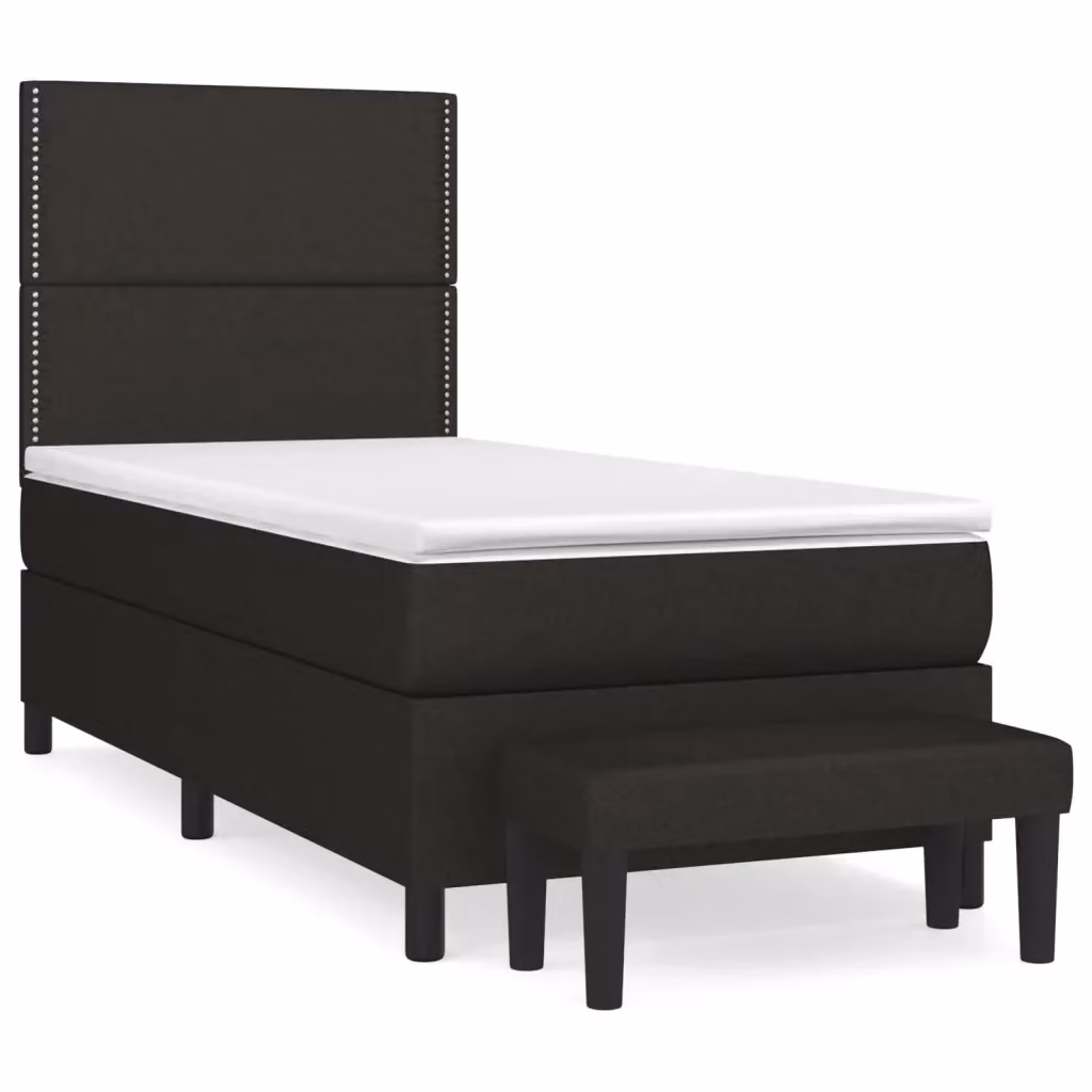 Letto Ibrido con Giroletto a Molle e Materasso vidaXL, Colore Nero e Bianco, L/P/H: 100 x 200 x 203 cm – 2